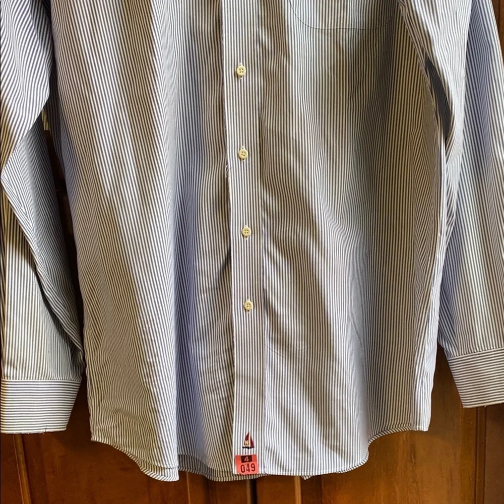 Nordstrom Blue Pin Stripe Dress Shirt with Pointed Collar Career Professional